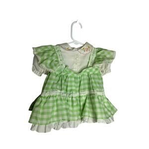 Vintage Cradle Togs‎ green checkered dress 6-12-18 months